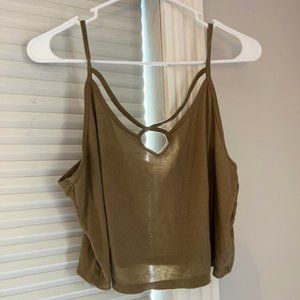 MUDD olive green crop top with cut outs